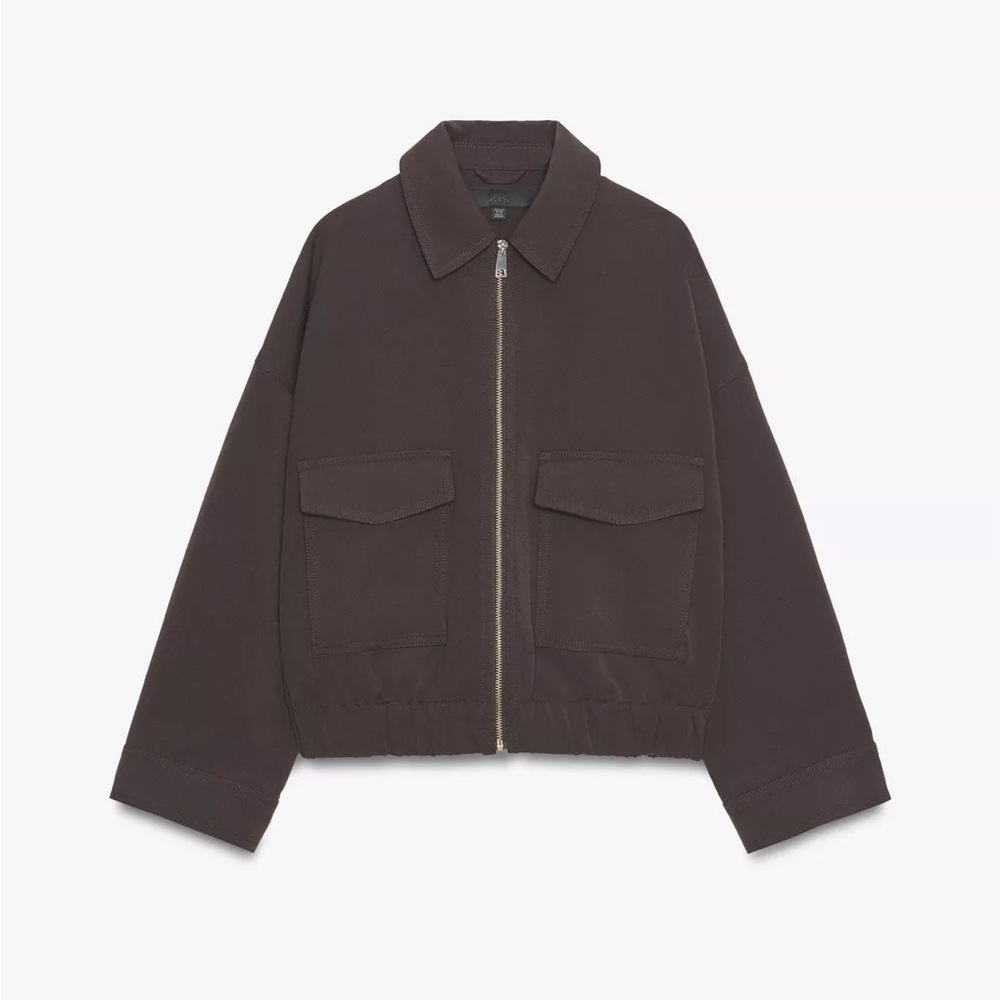 Zara pocket jacket in Brown Large